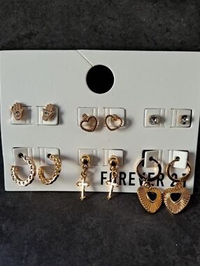 Forever 21 Gold-Tone 6-Pair Women's Earring Set